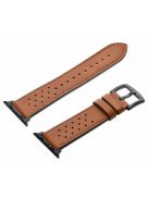 For Apple Watch 10 46mm / Ultra 2 / Ultra 49mm / 9 8 7 45mm / SE (2023) SE (2022) SE 6 5 4 44mm / 3 2 1 42mm Silicone+Leather Wrist Strap - Brown