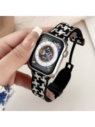 For Apple Watch 10 46mm / Ultra 2 / Ultra 49mm / 9 8 7 45mm / SE (2023) SE (2022) SE 6 5 4 44mm / 3 2 1 42mm Silicone+Nylon Watch Strap - Black+White