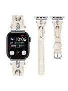 For Apple Watch 10 46mm / Ultra 2 / Ultra 49mm / 9 8 7 45mm / SE (2023) SE (2022) SE 6 5 4 44mm / 3 2 1 42mm Silver Buckle Watch Strap - Apricot