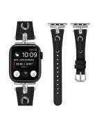 For Apple Watch 10 46mm / Ultra 2 / Ultra 49mm / 9 8 7 45mm / SE (2023) SE (2022) SE 6 5 4 44mm / 3 2 1 42mm Silver Buckle Watch Strap - Black