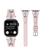 For Apple Watch 10 46mm / Ultra 2 / Ultra 49mm / 9 8 7 45mm / SE (2023) SE (2022) SE 6 5 4 44mm / 3 2 1 42mm Silver Buckle Watch Strap - Pink