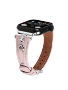 For Apple Watch 10 46mm / Ultra 2 / Ultra 49mm / 9 8 7 45mm / SE (2023) SE (2022) SE 6 5 4 44mm / 3 2 1 42mm Silver Buckle Watch Strap - Pink