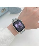 For Apple Watch 10 46mm / Ultra 2 / Ultra 49mm / 9 8 7 45mm / SE (2023) SE (2022) SE 6 5 4 44mm / 3 2 1 42mm Slim Genuine Cow Leather Watch Band - Baby Blue