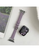 For Apple Watch 10 46mm / Ultra 2 / Ultra 49mm / 9 8 7 45mm / SE (2023) SE (2022) SE 6 5 4 44mm / 3 2 1 42mm Slim Genuine Cow Leather Watch Band - Purple