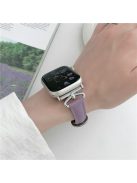 For Apple Watch 10 46mm / Ultra 2 / Ultra 49mm / 9 8 7 45mm / SE (2023) SE (2022) SE 6 5 4 44mm / 3 2 1 42mm Slim Genuine Cow Leather Watch Band - Purple