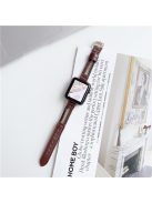 For Apple Watch 10 46mm / Ultra 2 / Ultra 49mm / 9 8 7 45mm / SE (2023) SE (2022) SE 6 5 4 44mm / 3 2 1 42mm Slim Leather Strap - Brown