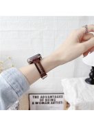 For Apple Watch 10 46mm / Ultra 2 / Ultra 49mm / 9 8 7 45mm / SE (2023) SE (2022) SE 6 5 4 44mm / 3 2 1 42mm Slim Leather Strap - Brown