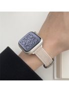 For Apple Watch 10 46mm / Ultra 2 / Ultra 49mm / 9 8 7 45mm / SE (2023) SE (2022) SE 6 5 4 44mm / 3 2 1 42mm Slim Leather Watch Straps - Milkshake White