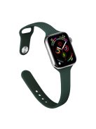 For Apple Watch 10 46mm / Ultra 2 / Ultra 49mm / 9 8 7 45mm / SE (2023) SE (2022) SE 6 5 4 44mm / 3 2 1 42mm Slim Silicone Bands - Dark Green