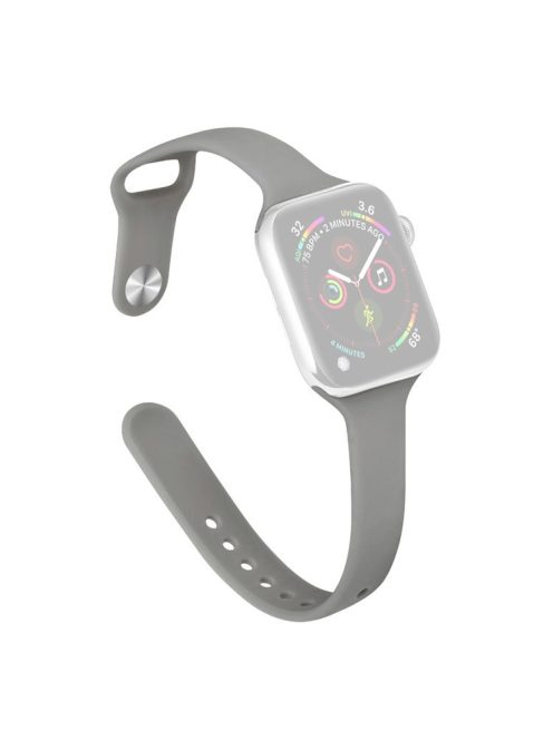 For Apple Watch 10 46mm / Ultra 2 / Ultra 49mm / 9 8 7 45mm / SE (2023) SE (2022) SE 6 5 4 44mm / 3 2 1 42mm Slim Silicone Bands - Dark Grey