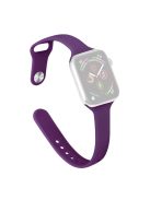 For Apple Watch 10 46mm / Ultra 2 / Ultra 49mm / 9 8 7 45mm / SE (2023) SE (2022) SE 6 5 4 44mm / 3 2 1 42mm Slim Silicone Bands - Dark Purple