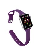 For Apple Watch 10 46mm / Ultra 2 / Ultra 49mm / 9 8 7 45mm / SE (2023) SE (2022) SE 6 5 4 44mm / 3 2 1 42mm Slim Silicone Bands - Dark Purple