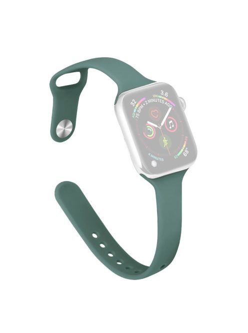 For Apple Watch 10 46mm / Ultra 2 / Ultra 49mm / 9 8 7 45mm / SE (2023) SE (2022) SE 6 5 4 44mm / 3 2 1 42mm Slim Silicone Bands - Green