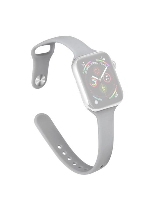 For Apple Watch 10 46mm / Ultra 2 / Ultra 49mm / 9 8 7 45mm / SE (2023) SE (2022) SE 6 5 4 44mm / 3 2 1 42mm Slim Silicone Bands - Grey