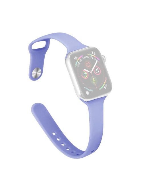 For Apple Watch 10 46mm / Ultra 2 / Ultra 49mm / 9 8 7 45mm / SE (2023) SE (2022) SE 6 5 4 44mm / 3 2 1 42mm Slim Silicone Bands - Lilac Purple