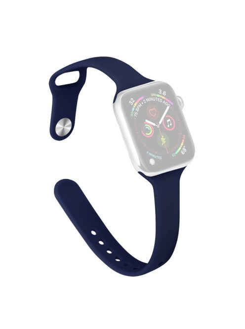 For Apple Watch 10 46mm / Ultra 2 / Ultra 49mm / 9 8 7 45mm / SE (2023) SE (2022) SE 6 5 4 44mm / 3 2 1 42mm Slim Silicone Bands - Midnight Blue