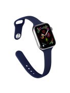 For Apple Watch 10 46mm / Ultra 2 / Ultra 49mm / 9 8 7 45mm / SE (2023) SE (2022) SE 6 5 4 44mm / 3 2 1 42mm Slim Silicone Bands - Midnight Blue