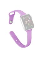 For Apple Watch 10 46mm / Ultra 2 / Ultra 49mm / 9 8 7 45mm / SE (2023) SE (2022) SE 6 5 4 44mm / 3 2 1 42mm Slim Silicone Bands - Purple