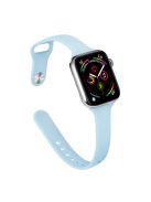 For Apple Watch 10 46mm / Ultra 2 / Ultra 49mm / 9 8 7 45mm / SE (2023) SE (2022) SE 6 5 4 44mm / 3 2 1 42mm Slim Silicone Bands - Sky Blue