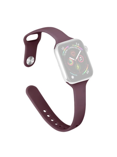 For Apple Watch 10 46mm / Ultra 2 / Ultra 49mm / 9 8 7 45mm / SE (2023) SE (2022) SE 6 5 4 44mm / 3 2 1 42mm Slim Silicone Bands - Smoke Purple