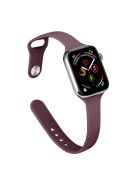 For Apple Watch 10 46mm / Ultra 2 / Ultra 49mm / 9 8 7 45mm / SE (2023) SE (2022) SE 6 5 4 44mm / 3 2 1 42mm Slim Silicone Bands - Smoke Purple