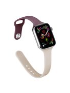 For Apple Watch 10 46mm / Ultra 2 / Ultra 49mm / 9 8 7 45mm / SE (2023) SE (2022) SE 6 5 4 44mm / 3 2 1 42mm Slim Silicone Bands - Smoke Purple+Starlight