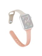 For Apple Watch 10 46mm / Ultra 2 / Ultra 49mm / 9 8 7 45mm / SE (2023) SE (2022) SE 6 5 4 44mm / 3 2 1 42mm Slim Silicone Bands - Starlight+Pink