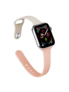 For Apple Watch 10 46mm / Ultra 2 / Ultra 49mm / 9 8 7 45mm / SE (2023) SE (2022) SE 6 5 4 44mm / 3 2 1 42mm Slim Silicone Bands - Starlight+Pink