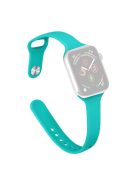 For Apple Watch 10 46mm / Ultra 2 / Ultra 49mm / 9 8 7 45mm / SE (2023) SE (2022) SE 6 5 4 44mm / 3 2 1 42mm Slim Silicone Bands - Teal Green