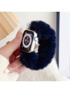 For Apple Watch 10 46mm / Ultra 2 / Ultra 49mm / 9 8 7 45mm / SE (2023) SE (2022) SE 6 5 4 44mm / 3 2 1 42mm Soft Plush Watch Strap - Navy Blue