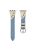 For Apple Watch 10 46mm / Ultra 2 / Ultra 49mm / 9 8 7 45mm / SE (2023) SE (2022) SE 6 5 4 44mm / 3 2 1 42mm Splicing Retro Watch Band - Light Blue+Beige