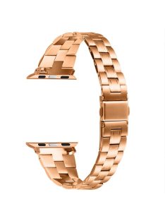   For Apple Watch 10 46mm / Ultra 2 / Ultra 49mm / 9 8 7 45mm / SE (2023) SE (2022) SE 6 5 4 44mm / 3 2 1 42mm Stainless Steel Band - Rose Gold