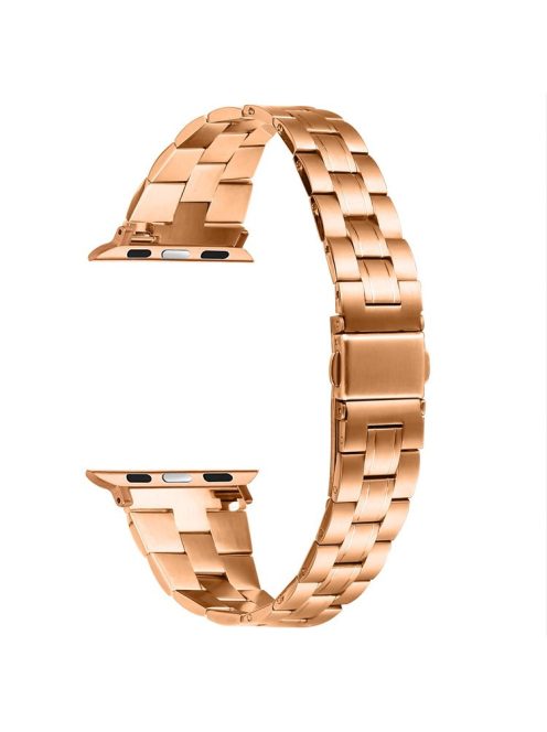 For Apple Watch 10 46mm / Ultra 2 / Ultra 49mm / 9 8 7 45mm / SE (2023) SE (2022) SE 6 5 4 44mm / 3 2 1 42mm Stainless Steel Band - Rose Gold