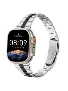 For Apple Watch 10 46mm / Ultra 2 / Ultra 49mm / 9 8 7 45mm / SE (2023) SE (2022) SE 6 5 4 44mm / 3 2 1 42mm Stainless Steel Band - Silver+Black