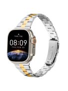 For Apple Watch 10 46mm / Ultra 2 / Ultra 49mm / 9 8 7 45mm / SE (2023) SE (2022) SE 6 5 4 44mm / 3 2 1 42mm Stainless Steel Band - Silver+Gold