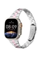 For Apple Watch 10 46mm / Ultra 2 / Ultra 49mm / 9 8 7 45mm / SE (2023) SE (2022) SE 6 5 4 44mm / 3 2 1 42mm Stainless Steel Band - Silver+Rose Pink