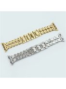 For Apple Watch 10 46mm / Ultra 2 / Ultra 49mm / 9 8 7 45mm / SE (2023) SE (2022) SE 6 5 4 44mm / 3 2 1 42mm Stainless Steel Heart Watch Band - Gold