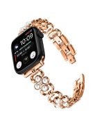 For Apple Watch 10 46mm / Ultra 2 / Ultra 49mm / 9 8 7 45mm / SE (2023) SE (2022) SE 6 5 4 44mm / 3 2 1 42mm Stainless Steel Watch Strap - Rose Gold