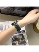 For Apple Watch 10 46mm / Ultra 2 / Ultra 49mm / 9 8 7 45mm / SE (2023) SE (2022) SE 6 5 4 44mm / 3 2 1 42mm Stainless Steel+Rubber Strap - Green / Black Buckle