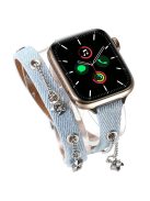 For Apple Watch 10 46mm / Ultra 2 / Ultra 49mm / 9 8 7 45mm / SE (2023) SE (2022) SE 6 5 4 44mm / 3 2 1 42mm Star Rhinestone Chain Strap - Baby Blue