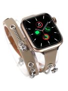 For Apple Watch 10 46mm / Ultra 2 / Ultra 49mm / 9 8 7 45mm / SE (2023) SE (2022) SE 6 5 4 44mm / 3 2 1 42mm Star Rhinestone Chain Strap - Milk Tea