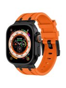 For Apple Watch 10 46mm / Ultra 2 / Ultra 49mm / 9 8 7 45mm / SE (2023) SE (2022) SE 6 5 4 44mm / 3 2 1 42mm Stone Texture Strap - Black+Orange