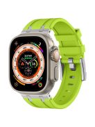 For Apple Watch 10 46mm / Ultra 2 / Ultra 49mm / 9 8 7 45mm / SE (2023) SE (2022) SE 6 5 4 44mm / 3 2 1 42mm Stone Texture Strap - Silver+Green