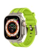 For Apple Watch 10 46mm / Ultra 2 / Ultra 49mm / 9 8 7 45mm / SE (2023) SE (2022) SE 6 5 4 44mm / 3 2 1 42mm Stone Texture Strap - Titanium+Green