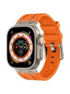 For Apple Watch 10 46mm / Ultra 2 / Ultra 49mm / 9 8 7 45mm / SE (2023) SE (2022) SE 6 5 4 44mm / 3 2 1 42mm Stone Texture Strap - Titanium+Orange