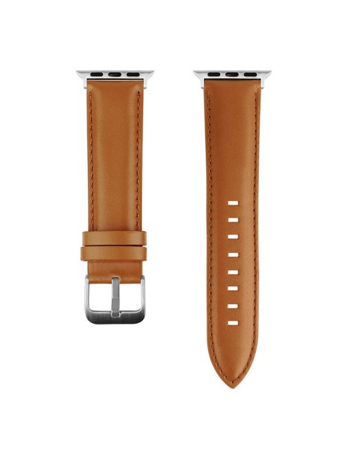 For Apple Watch 10 46mm / Ultra 2 / Ultra 49mm / 9 8 7 45mm / SE (2023) SE (2022) SE 6 5 4 44mm / 3 2 1 42mm Strap AW Cow Leather Watchband - Brown