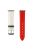 For Apple Watch 10 46mm / Ultra 2 / Ultra 49mm / 9 8 7 45mm / SE (2023) SE (2022) SE 6 5 4 44mm / 3 2 1 42mm Strap AW Cow Leather Watchband - Red  /  White