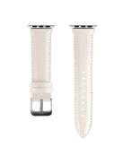 For Apple Watch 10 46mm / Ultra 2 / Ultra 49mm / 9 8 7 45mm / SE (2023) SE (2022) SE 6 5 4 44mm / 3 2 1 42mm Strap AW Cow Leather Watchband - White