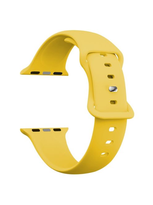 For Apple Watch 10 46mm / Ultra 2 / Ultra 49mm / 9 8 7 45mm / SE (2023) SE (2022) SE 6 5 4 44mm / 3 2 1 42mm Strap Breathable Silicone Watch Band - Deep Yellow