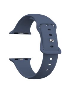   For Apple Watch 10 46mm / Ultra 2 / Ultra 49mm / 9 8 7 45mm / SE (2023) SE (2022) SE 6 5 4 44mm / 3 2 1 42mm Strap Breathable Silicone Watch Band - Midnight Blue